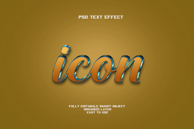 icono 3d efecto de texto editable PSD