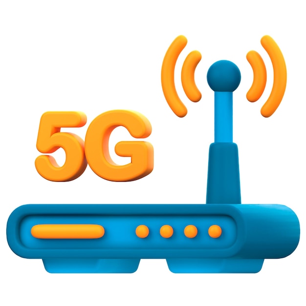 Icono 3d del enrutador de red 5g