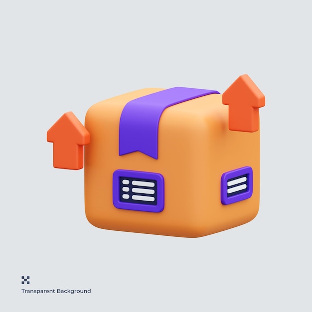 Icono 3d de entrega de exportación