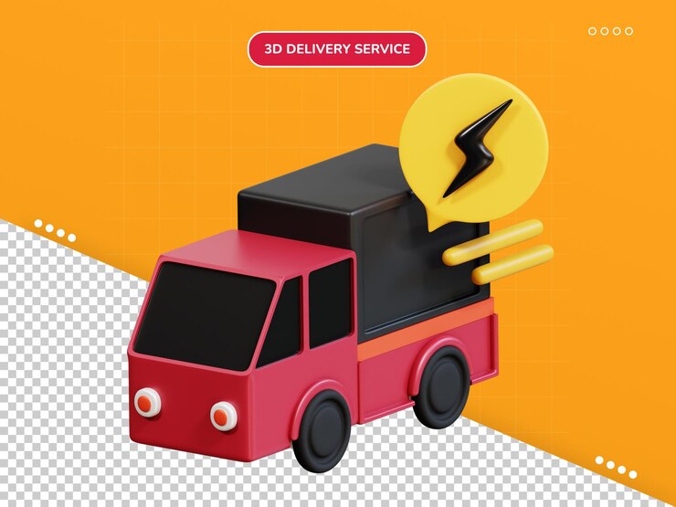 PSD icono 3d de entrega fácil