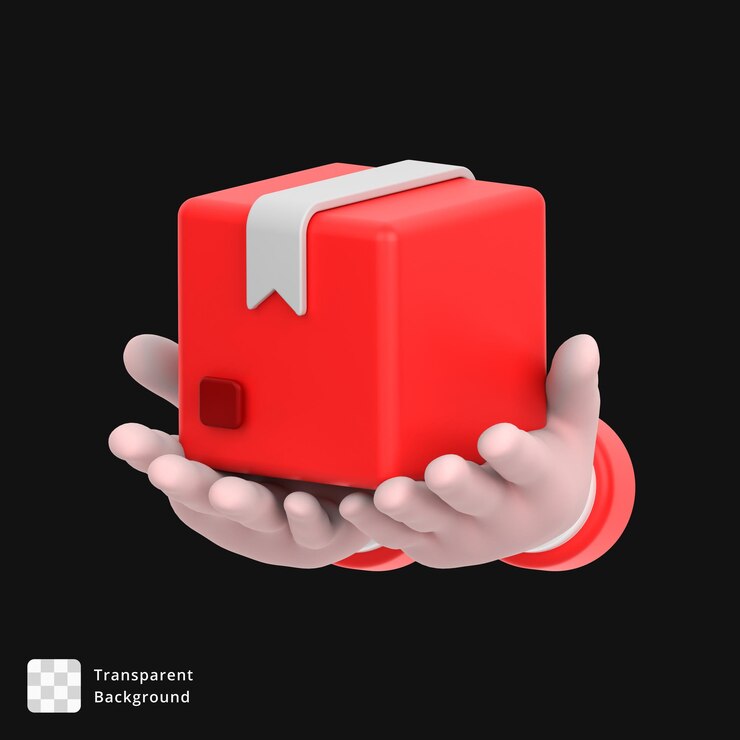 PSD icono 3d de la entrega de un paquete