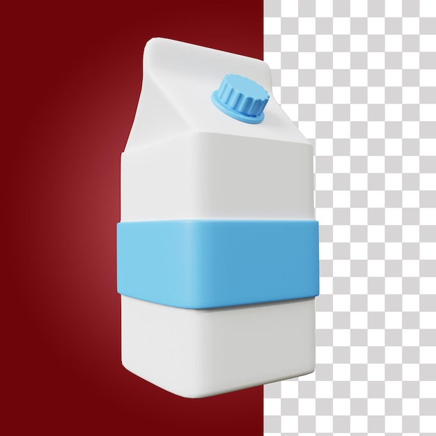 PSD icono 3d de envasado de leche