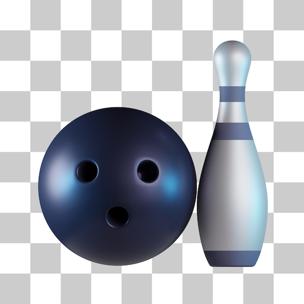 Icono 3d del equipo de juego de bolos