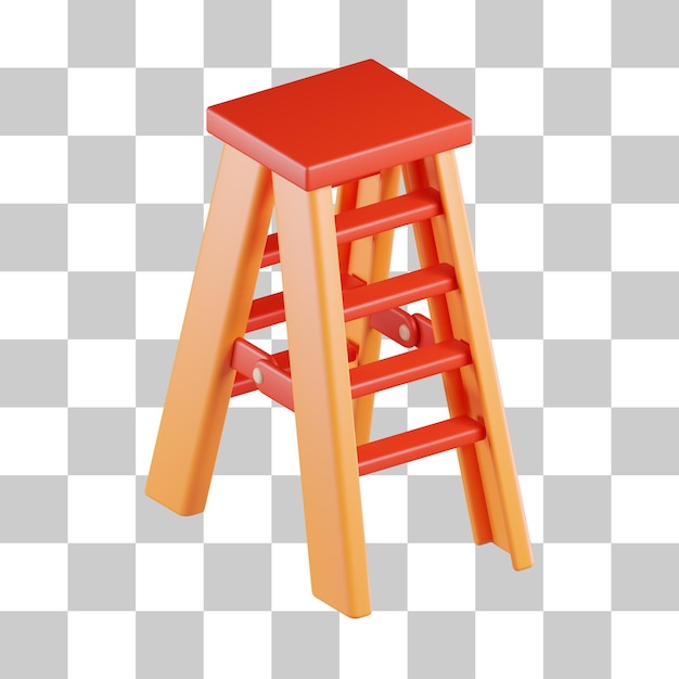 Icono 3d de escalera plegable