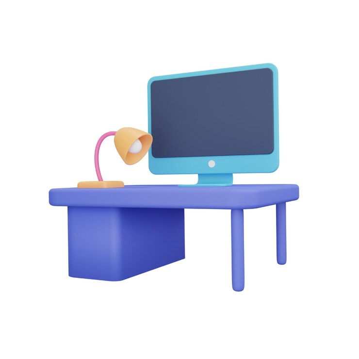 PSD icono 3d de escritorio para freelance