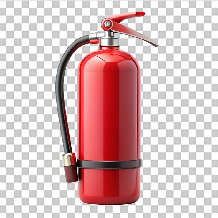 PSD icono 3d de extintor de incendios aislado sobre un fondo transparente