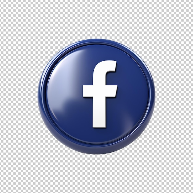 PSD icono 3d de facebook aislado en un fondo transparente