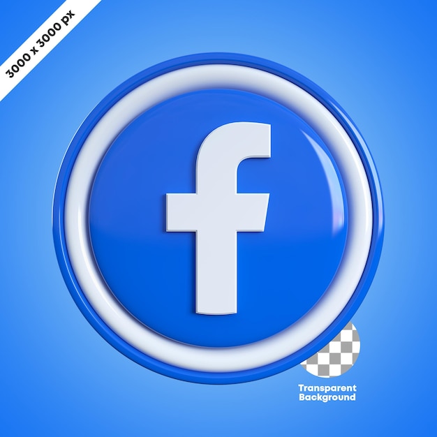 PSD icono 3d de facebook de las redes sociales