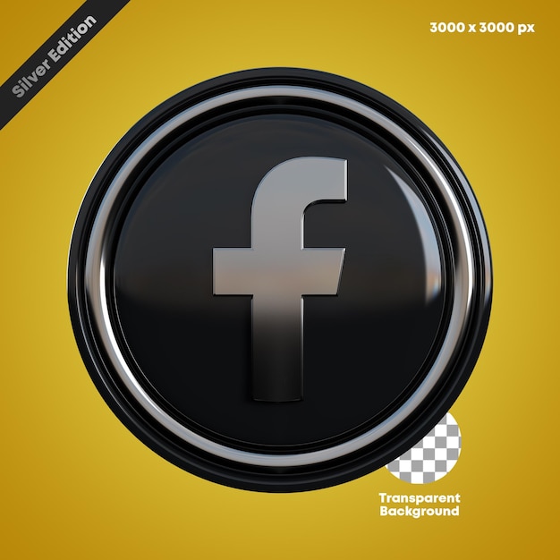 PSD icono 3d de facebook de las redes sociales