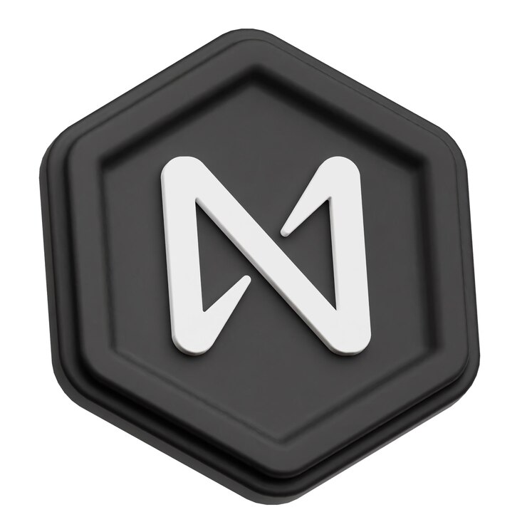 PSD icono 3d de la ficha criptográfica near aislado en el fondo blanco