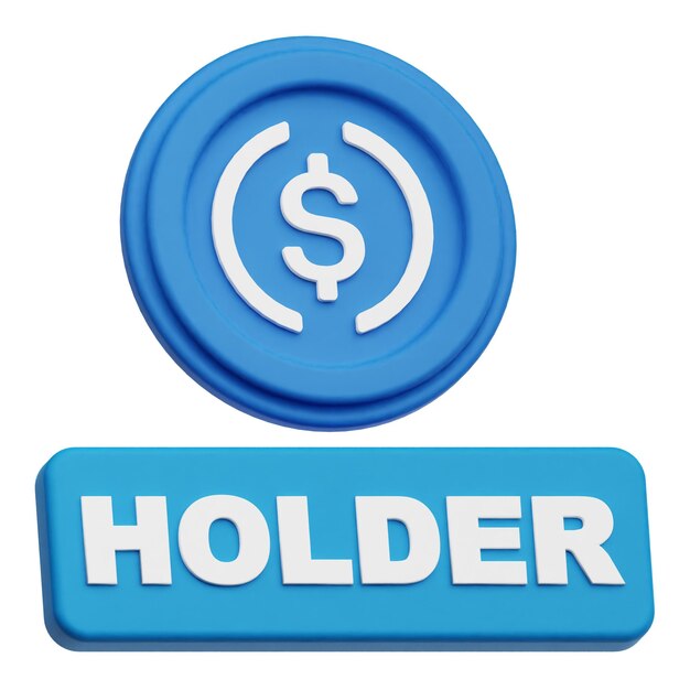 El icono 3D de la ficha criptográfica usdc aislado en el fondo blanco