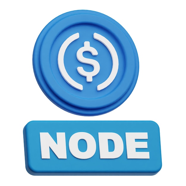 El icono 3D de la ficha criptográfica usdc aislado en el fondo blanco