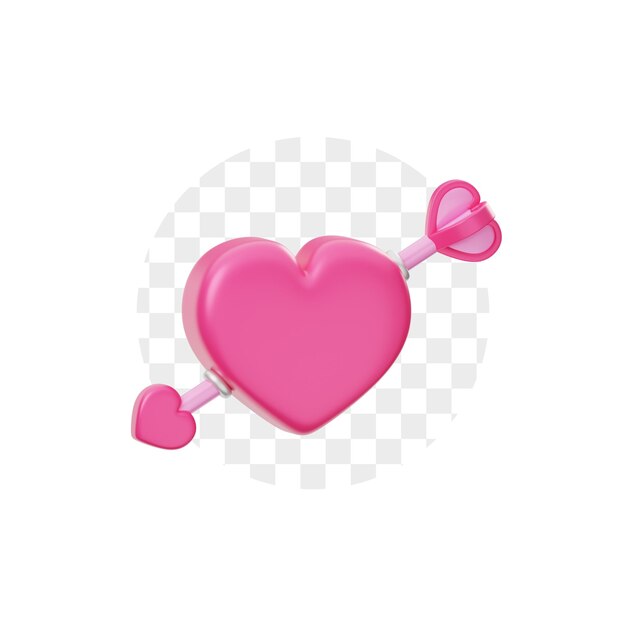 El ícono 3D de la flecha del amor de Cupido