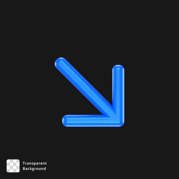 Icono 3D de una flecha azul