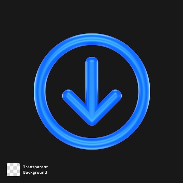 PSD icono 3d de una flecha azul