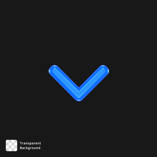 Icono 3D de una flecha azul
