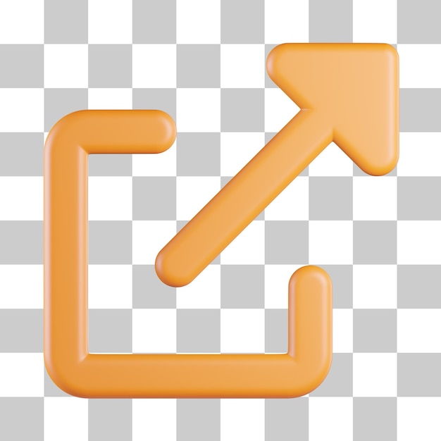 Icono 3d de flecha de exportación