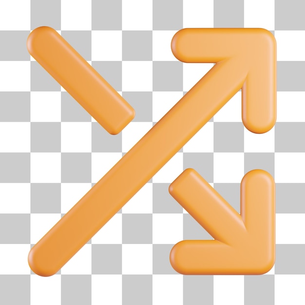 Icono 3d de flecha transversal