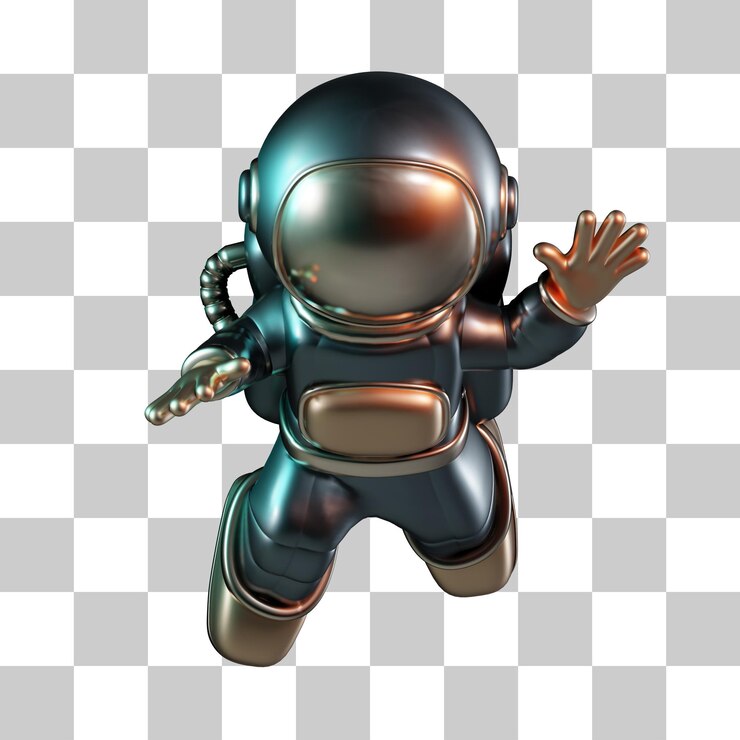 PSD icono 3d flotante del traje espacial