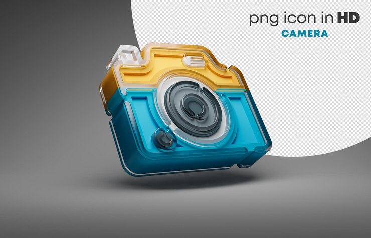 PSD ícono 3d con fondo transparente - cámara (hacia arriba)