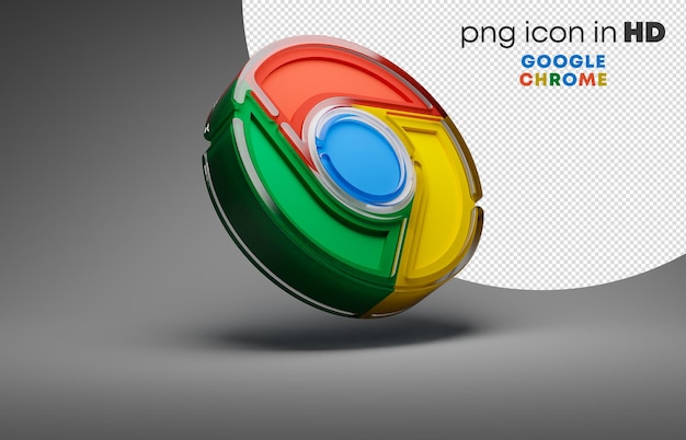 Icono 3d con fondo transparente - google chrome (hacia arriba)