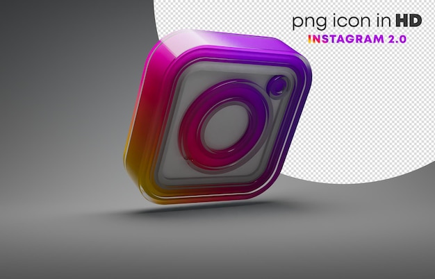 Icono 3d con fondo transparente - instagram 2.0 (derecha-abajo)