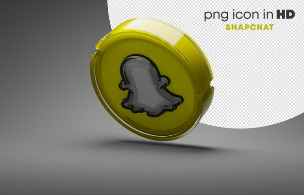 Icono 3d con fondo transparente - snapchat (izquierda-abajo)