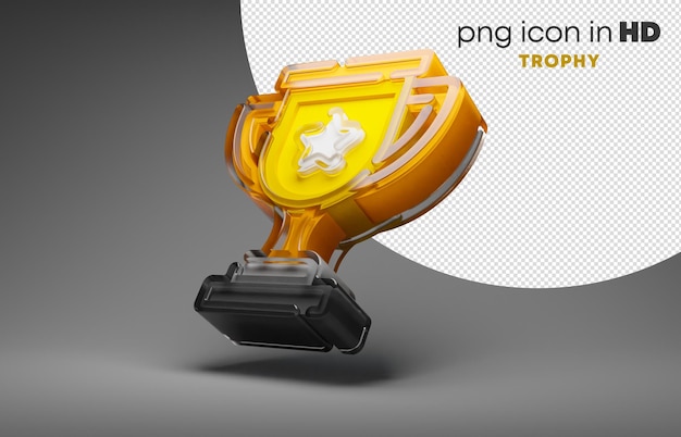 Ícono 3d con fondo transparente - trofeo (izquierda arriba)