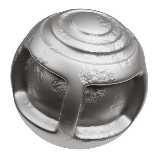 icono 3D de forma abstracta de metal aislado en el fondo blanco