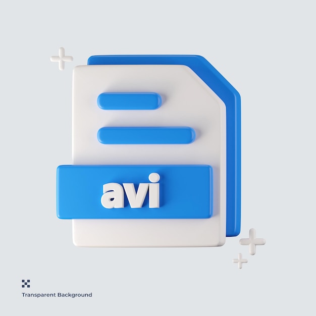 icono 3d de formato de archivo avi