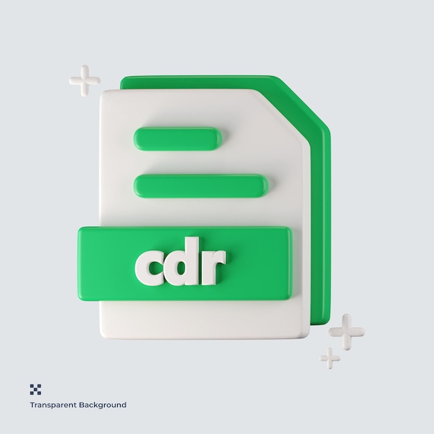 Icono 3d de formato de archivo cdr