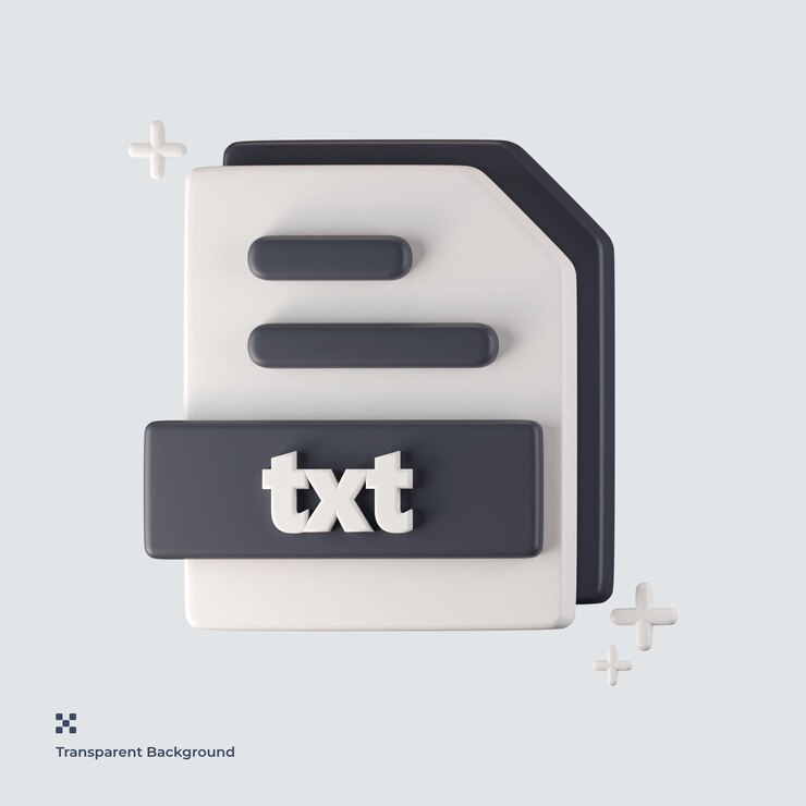 PSD icono 3d de formato de archivo txt