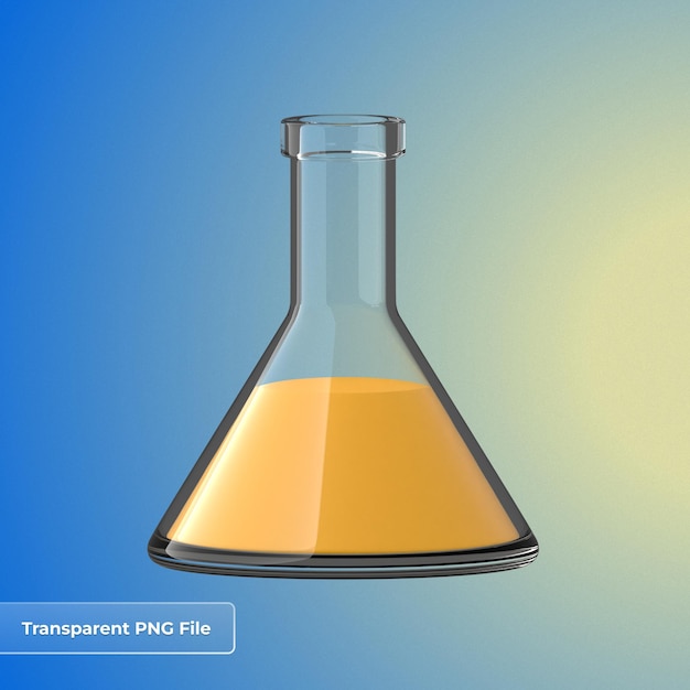 El icono 3d del frasco de ciencia