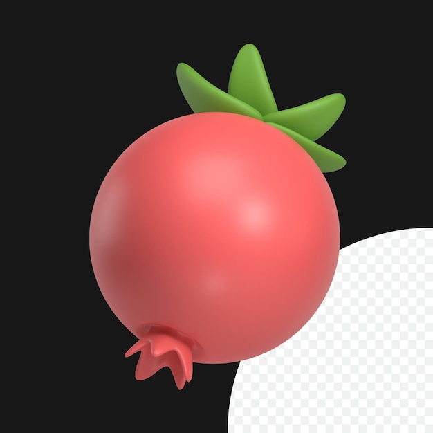 icono 3d de fruta de granada