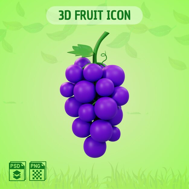 PSD icono 3d para fruta