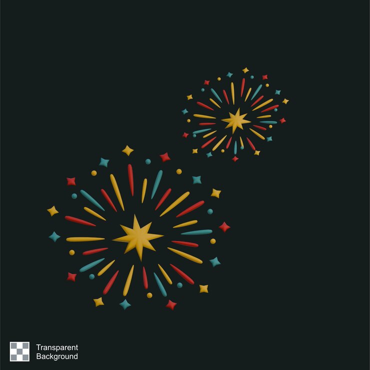 PSD icono 3d de fuegos artificiales