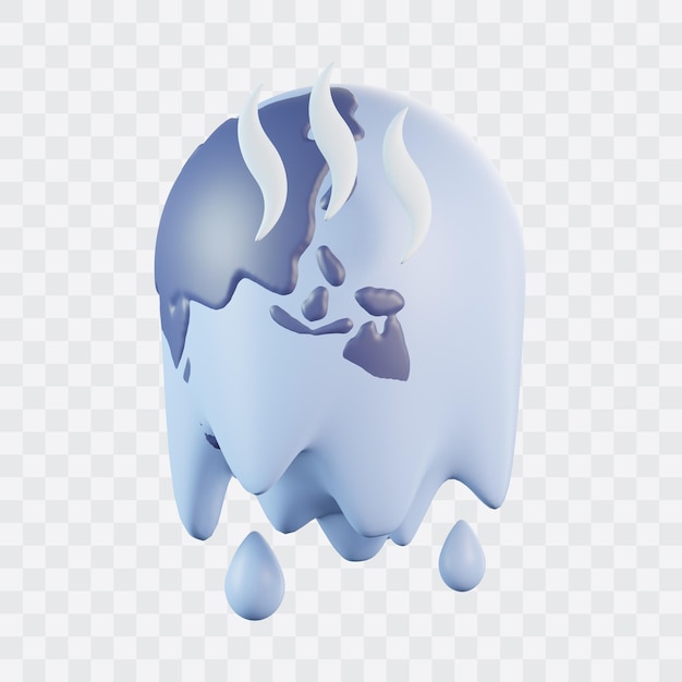 Icono 3D de fusión de la tierra