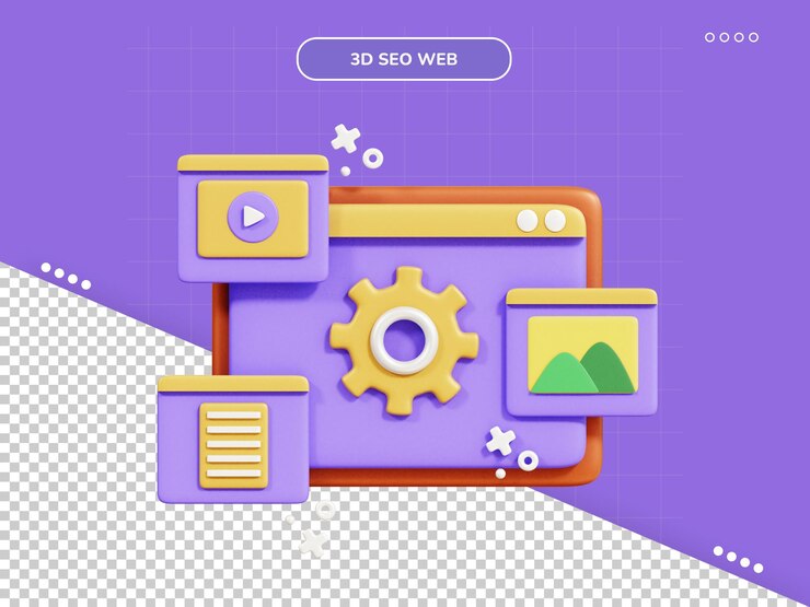 PSD icono 3d de gestión de contenido