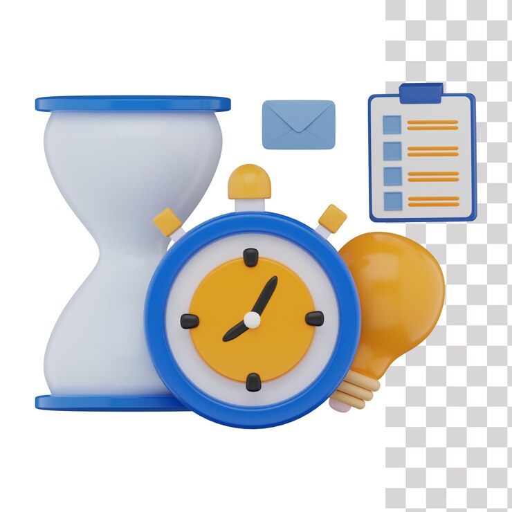 PSD icono 3d de gestión del tiempo