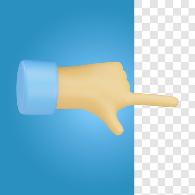 Icono 3D del gesto de la mano derecha del dedo