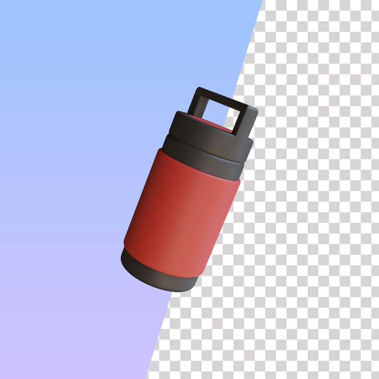 PSD un icono 3d de gimnasio de botella roja