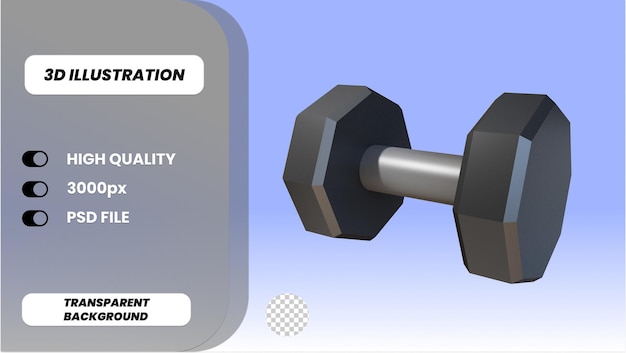 Icono 3d para gimnasio y ejercicio