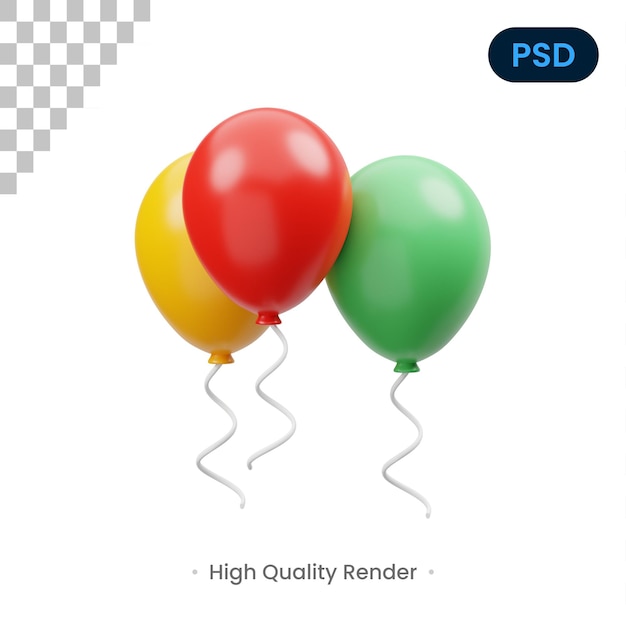 PSD icono 3d de globos psd premium