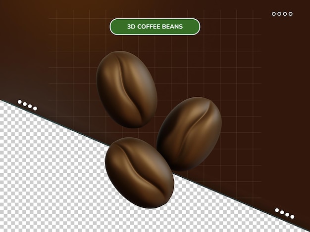 Icono 3d de granos de café