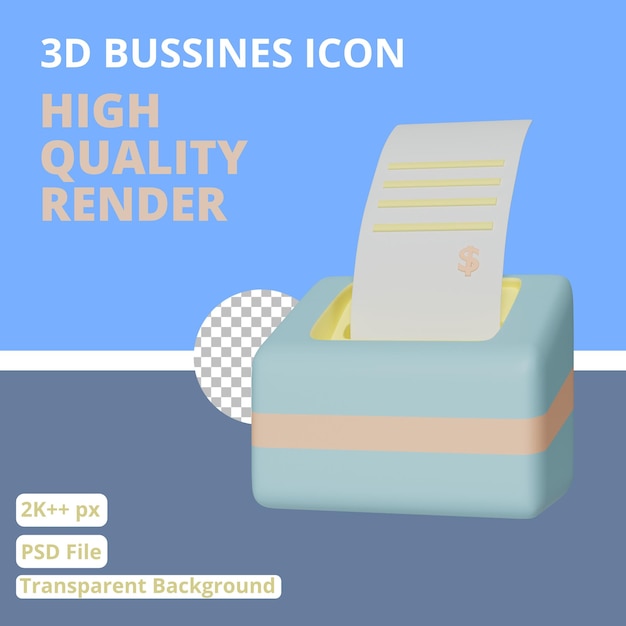 Icono 3d gratuito factura