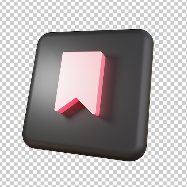 Icono 3D guardar símbolo de instagram empresarial guardar marcador de pin
