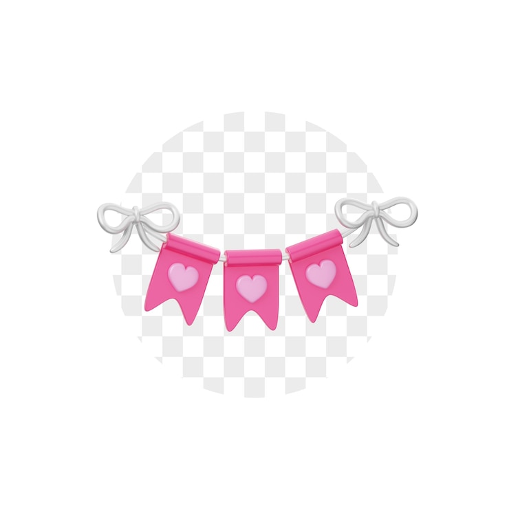 PSD icono 3d de guirnalda de san valentín