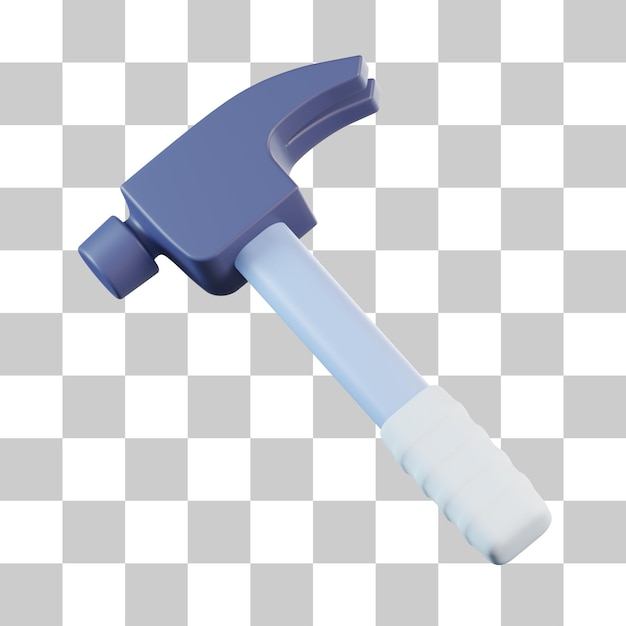 Icono 3D de herramienta de martillo