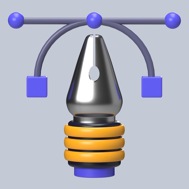 Icono 3D de la herramienta Pluma
