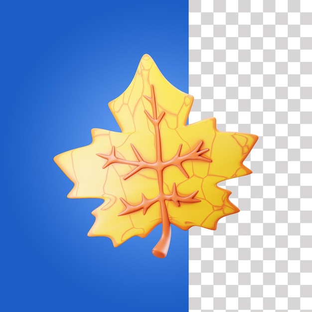 Icono 3D de hoja de arce